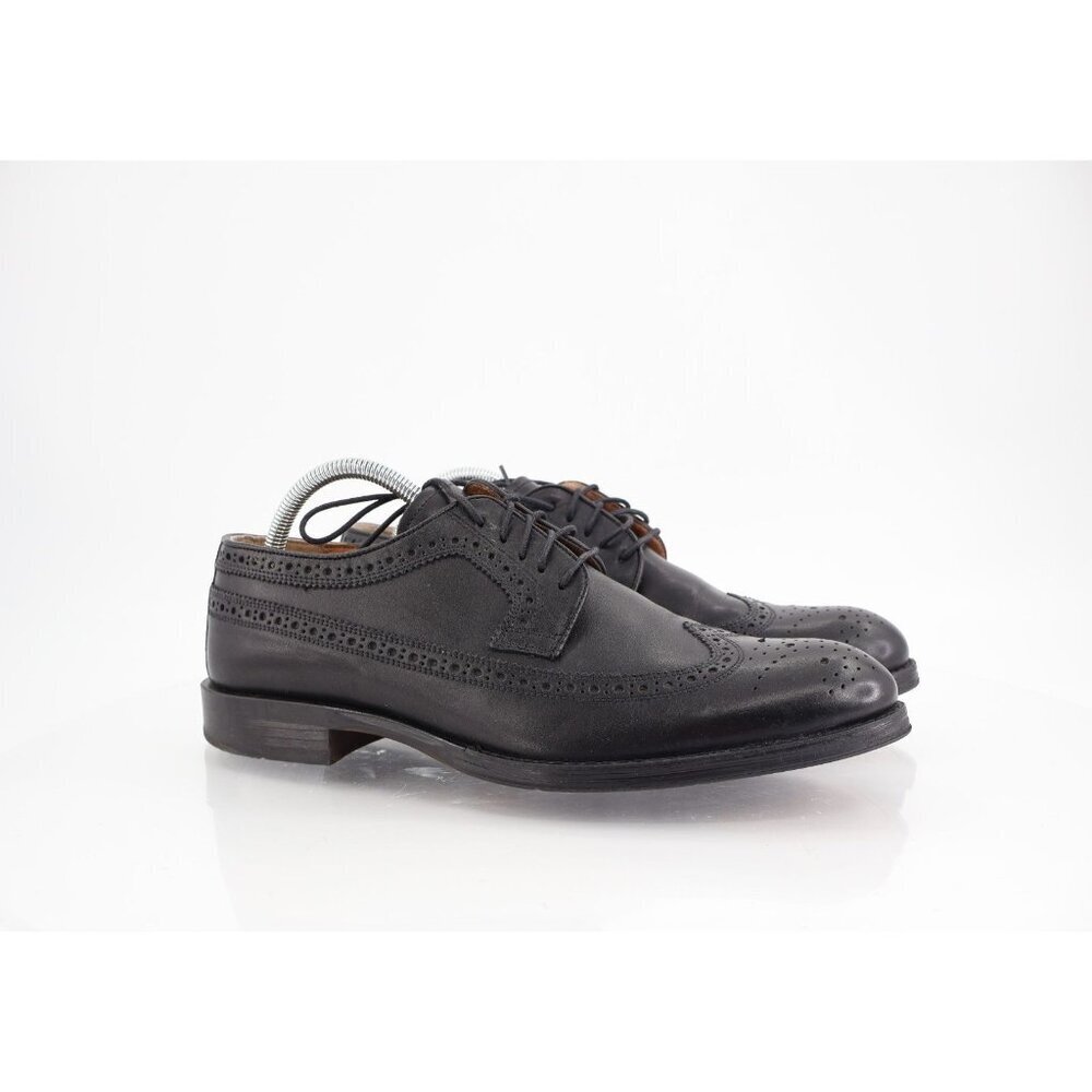 Stafford Men's Size 9.5 M Dress Shoes Black Leather Wingtip Lace Up Oxford
